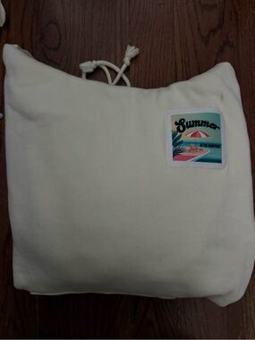 Cream Canvas Tote with 'Summer' Beach Patch